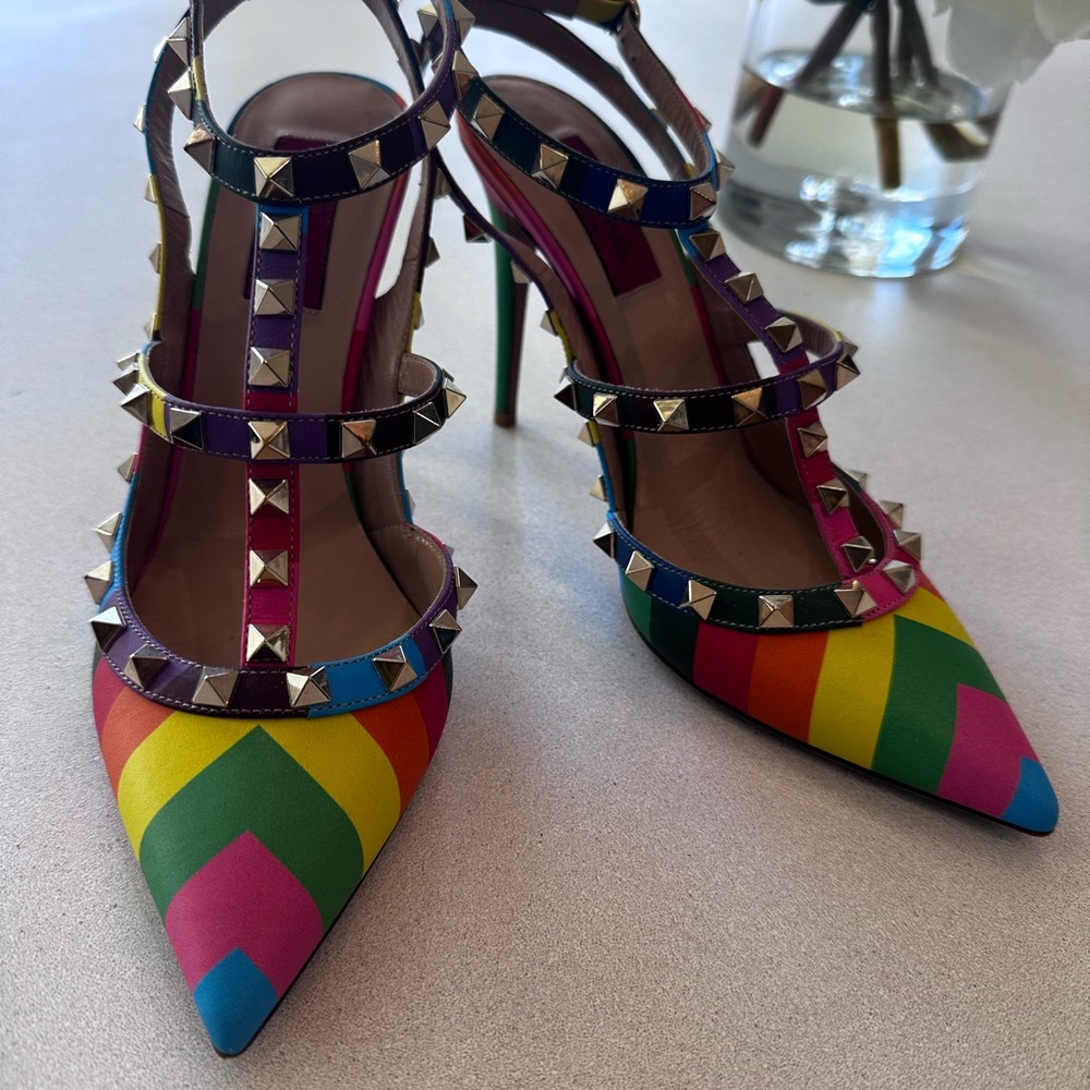 Valentino Rainbow Studded Heels